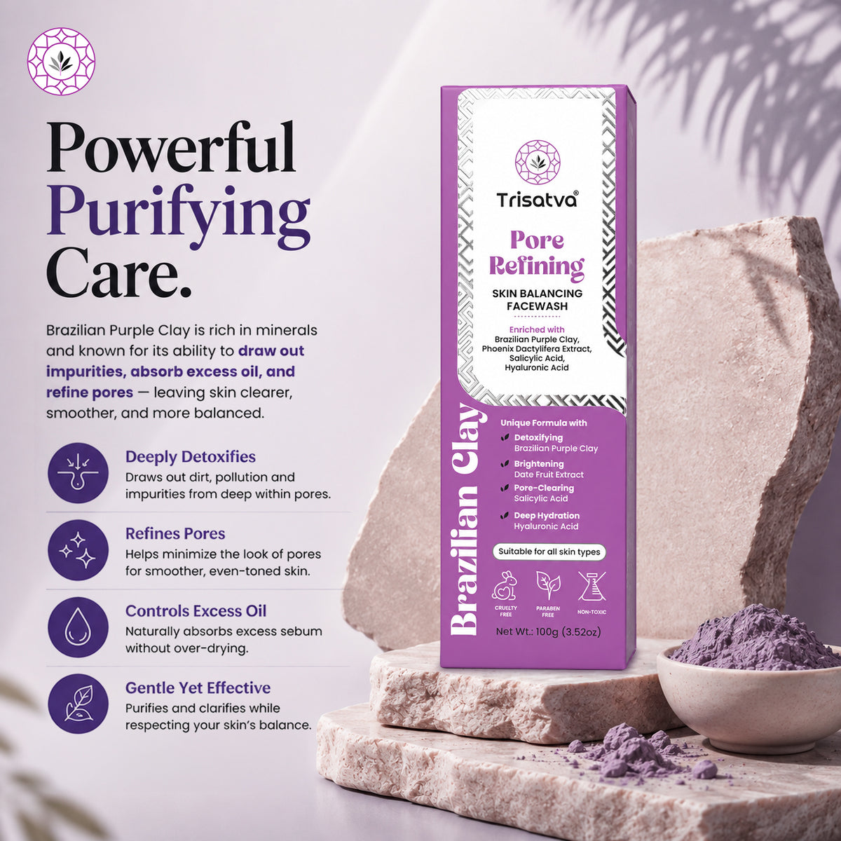 Pore Refining - Brazilian clay face wash