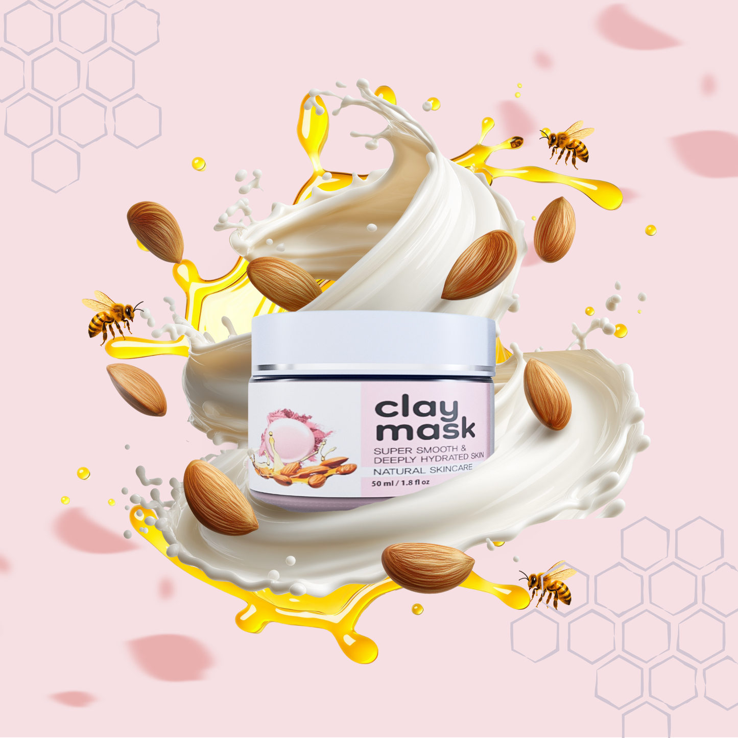 Trisatva French Rose Kaolin Clay Face Mask – Age-Defying & Pore-Refining Glow Mask