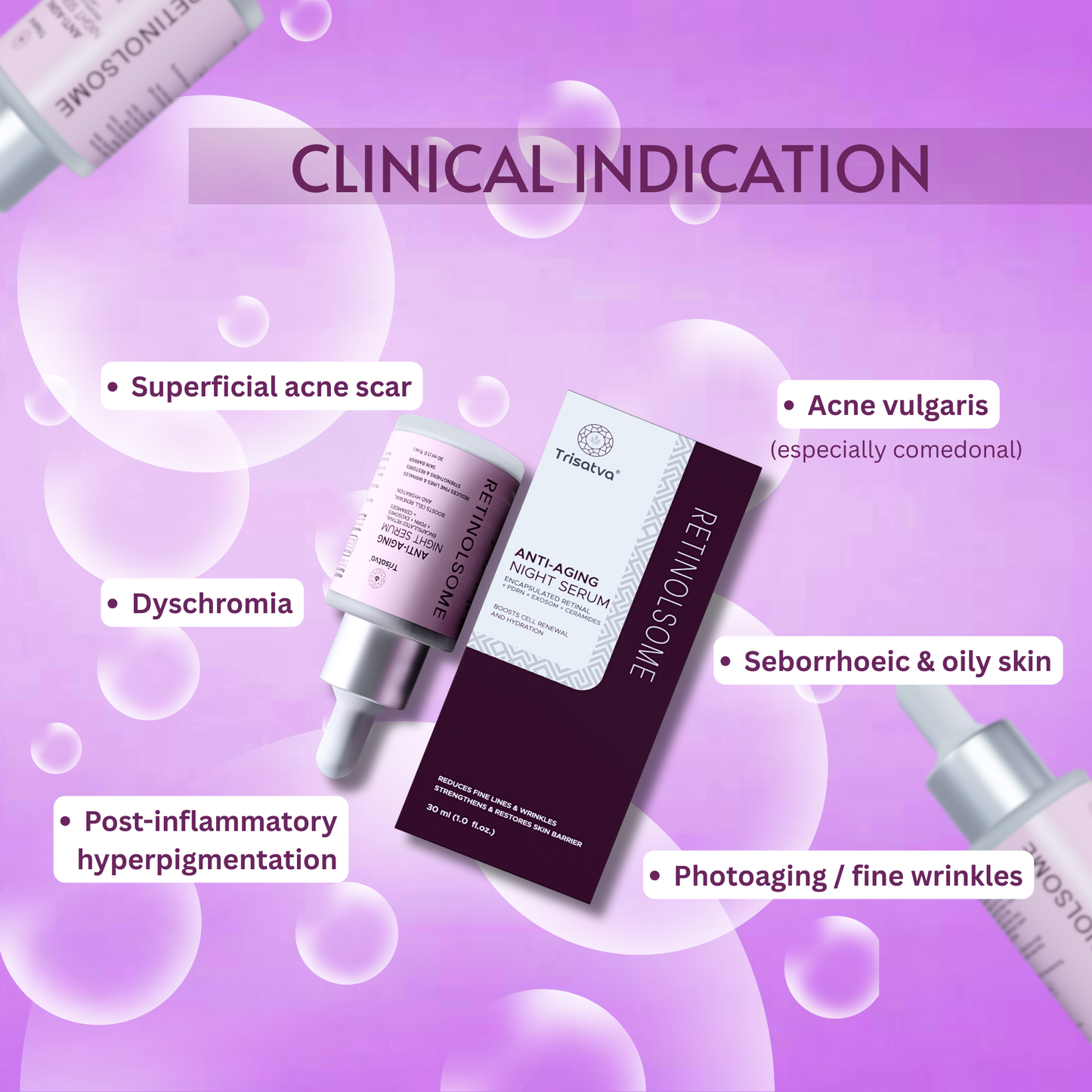 Trisatva India’s First Retinal Shot Serum (Advanced Retinol) with PDRN & Exosomes | Anti Aging Tightening Booster for Glowing Skin | Reduces Wrinkles & Fine Lines (30ml)