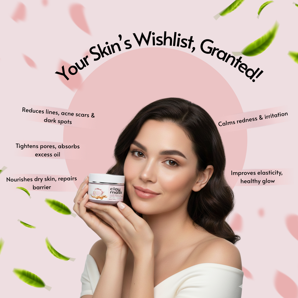 Trisatva French Rose Kaolin Clay Face Mask – Age-Defying & Pore-Refining Glow Mask