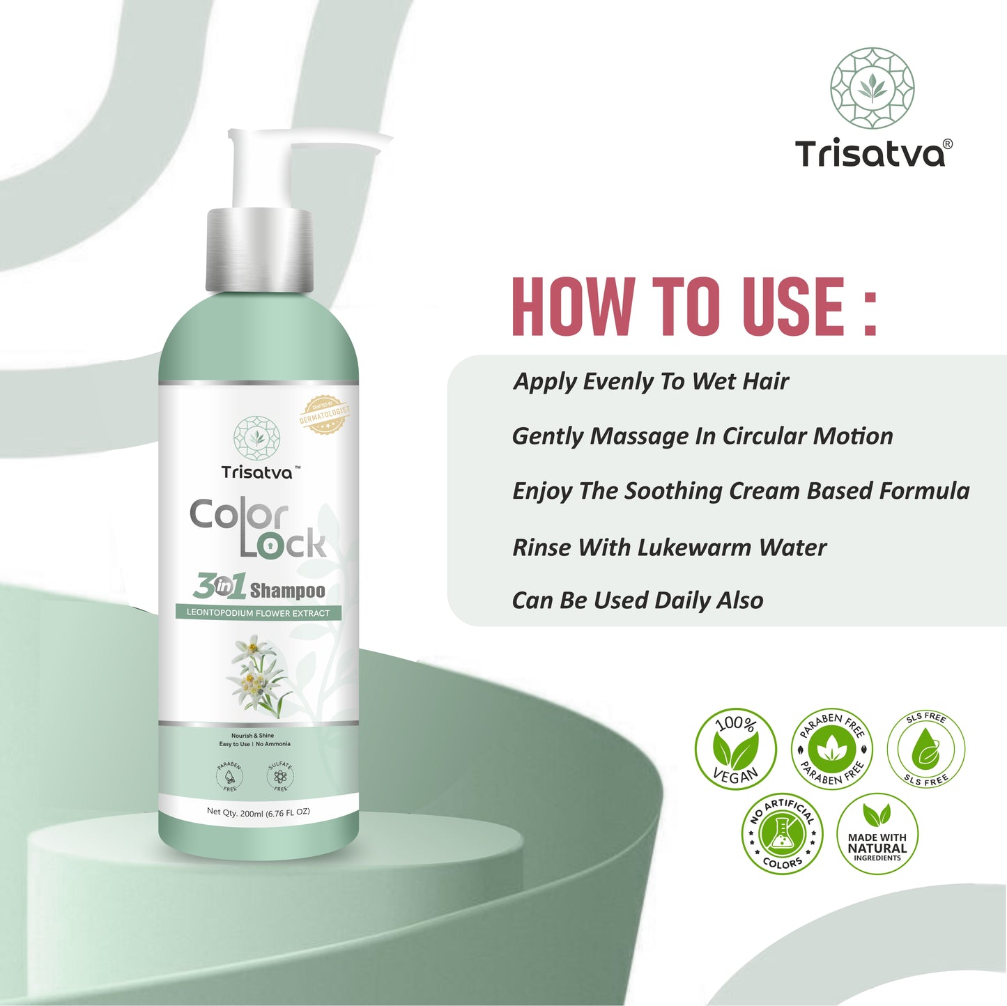 Trisatva Color Lock 3-in-1 Sulphate-Free Shampoo