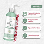 Trisatva Color Lock 3-in-1 professional shampoo with leontopodium flower extract, benefits listed