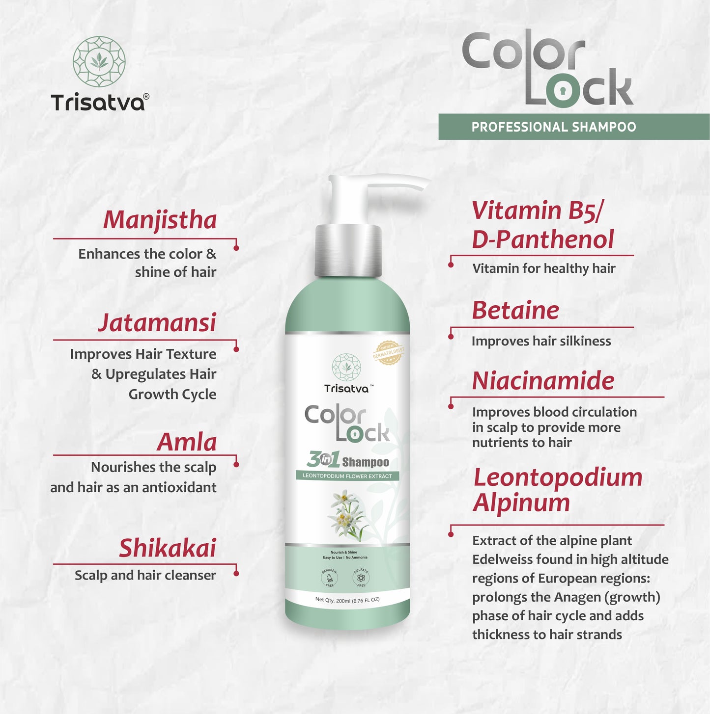 Trisatva Color Lock 3-in-1 Sulphate-Free Shampoo