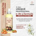 Trisatva nourishing teen shampoo 4-in-1 sulphate free formula for scalp hydration and repair
