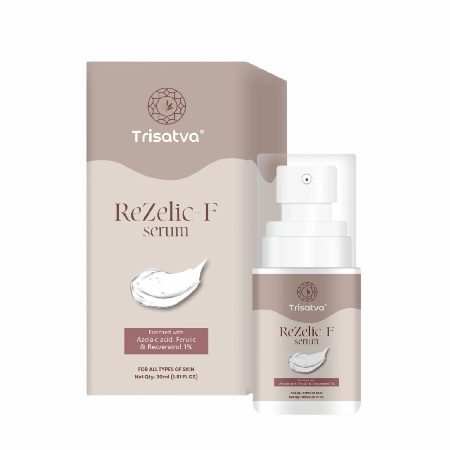 Trisatva ReZelic-F Serum | Azelaic Acid 10%, Ferulic Acid, Resveratrol