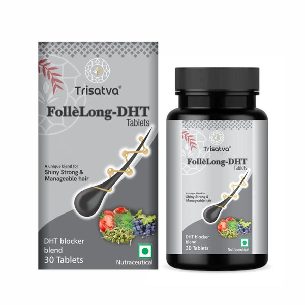 Trisatva Follelong DHT Blocker Tablets for Hair Growth | Biotin, Sitosterol, Nettle, GLA