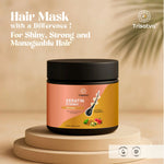 Trisatva keratin protein hair mask with avocado, hibiscus, fenugreek for shiny strong manageable hair