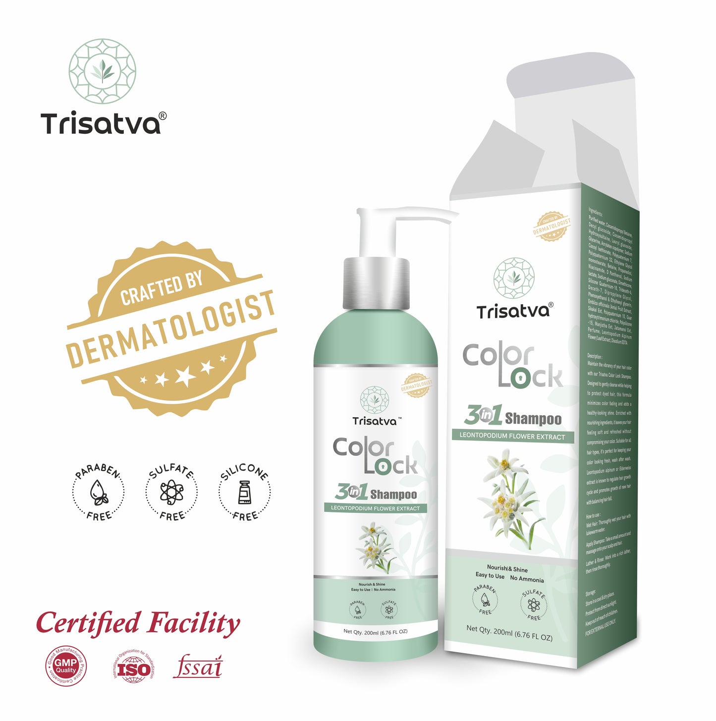 Trisatva Color Lock 3-in-1 Sulphate-Free Shampoo
